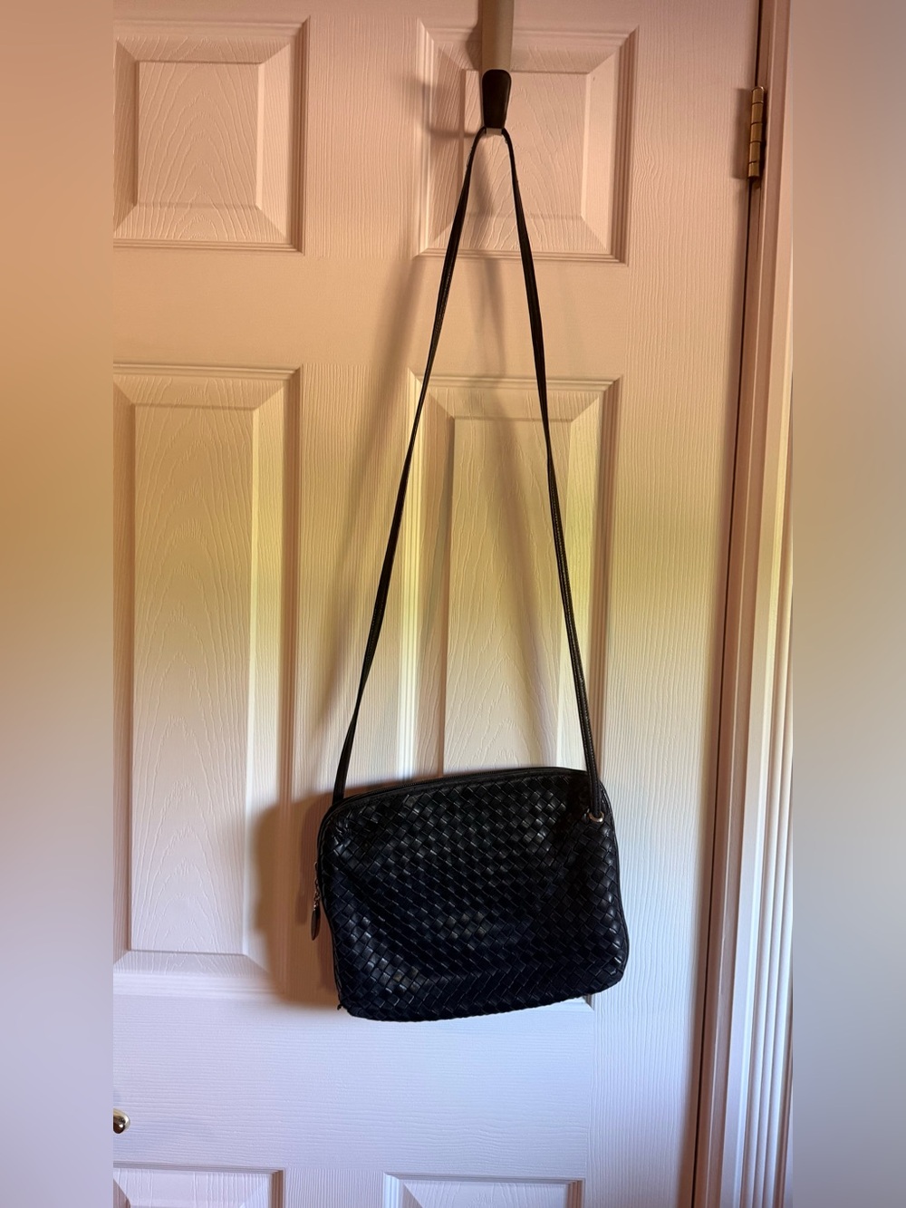 Holt Renfrew Woven Crossbody Bag — navy